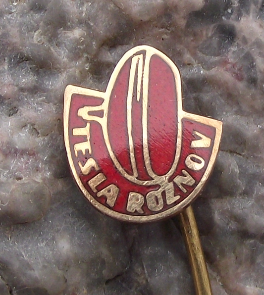 Vintage Tesla Electronics Rožnov Televisions CRT Pin Badge