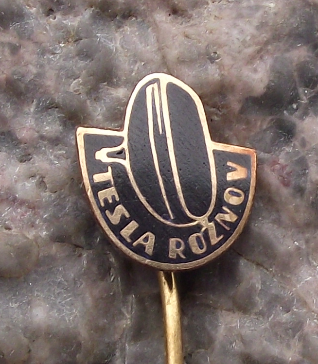 Vintage Tesla Electronics Rožnov Televisions CRT Pin Badge