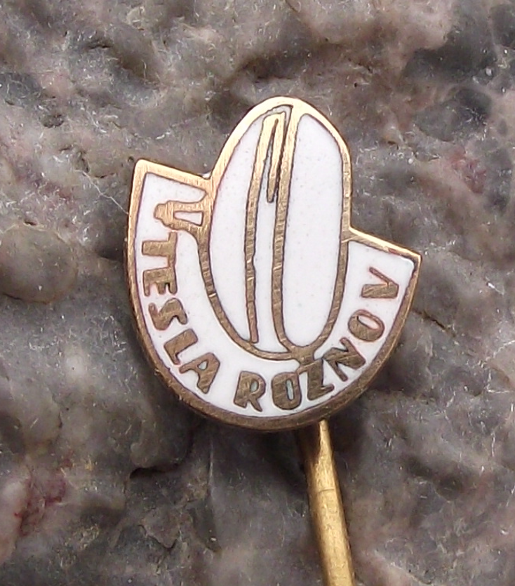 Vintage Tesla Electronics Rožnov Televisions CRT Pin Badge