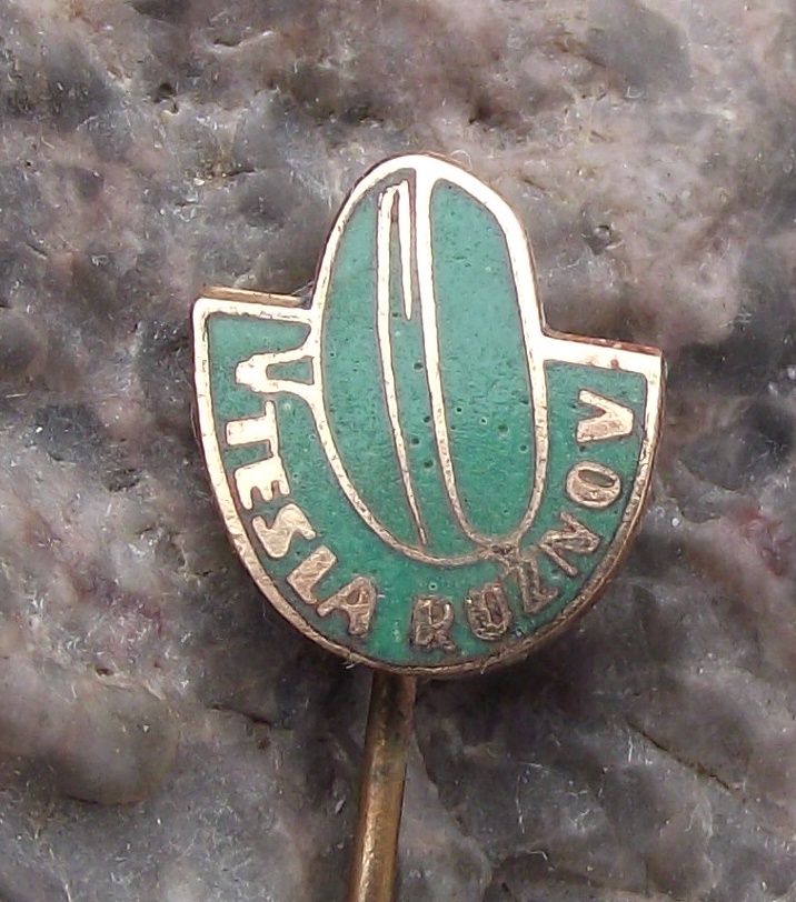 Vintage Tesla Electronics Rožnov Televisions CRT Pin Badge