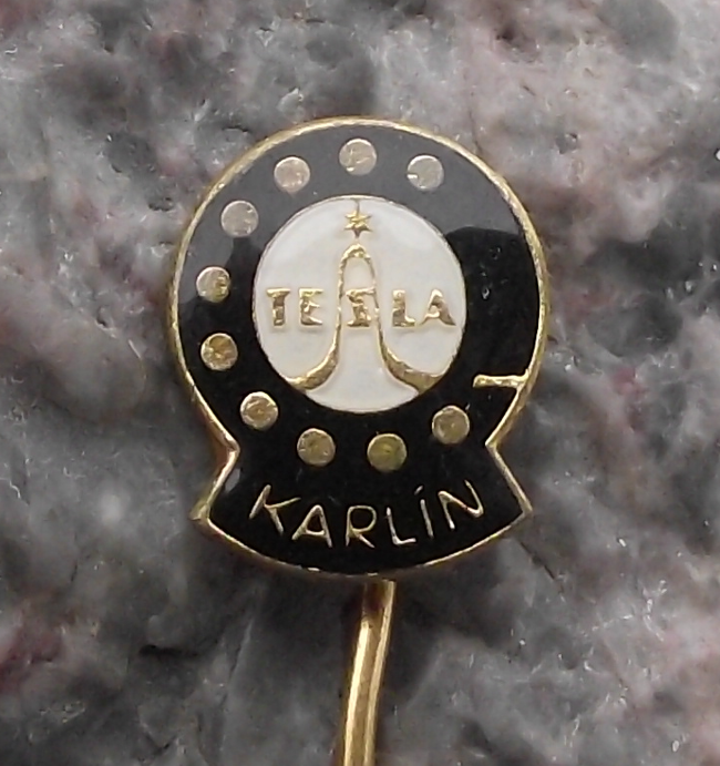 Vintage Tesla Rotary Dial Telephone Receiver Desk Phone Pin Badge