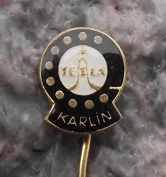Vintage Tesla Rotary Dial Telephone Receiver Desk Phone Pin Badge