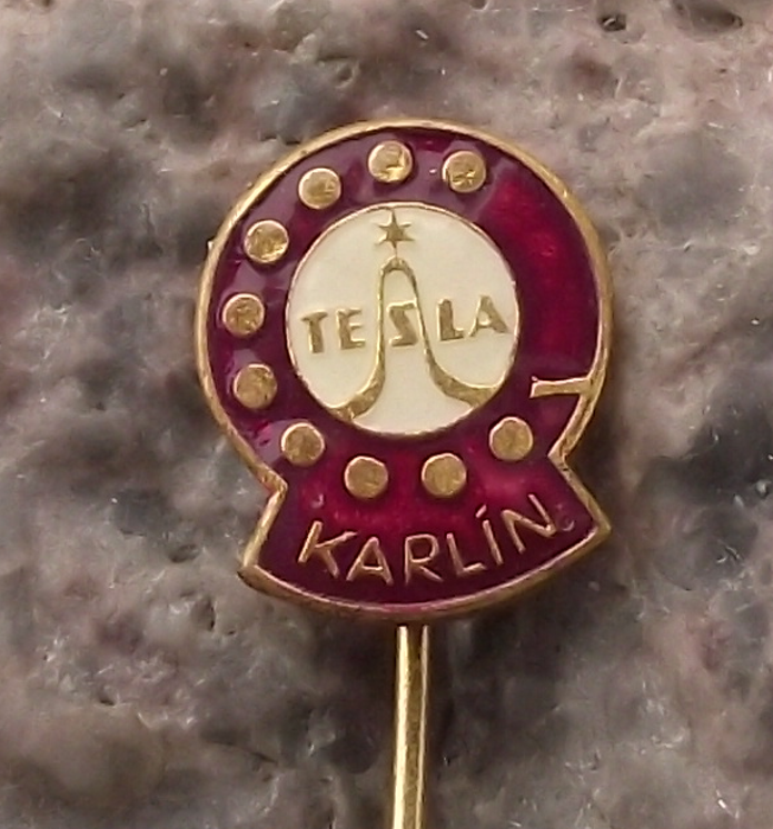 Vintage Tesla Rotary Dial Telephone Receiver Desk Phone Pin Badge