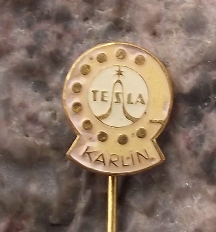 Vintage Tesla Rotary Dial Telephone Receiver Desk Phone Pin Badge