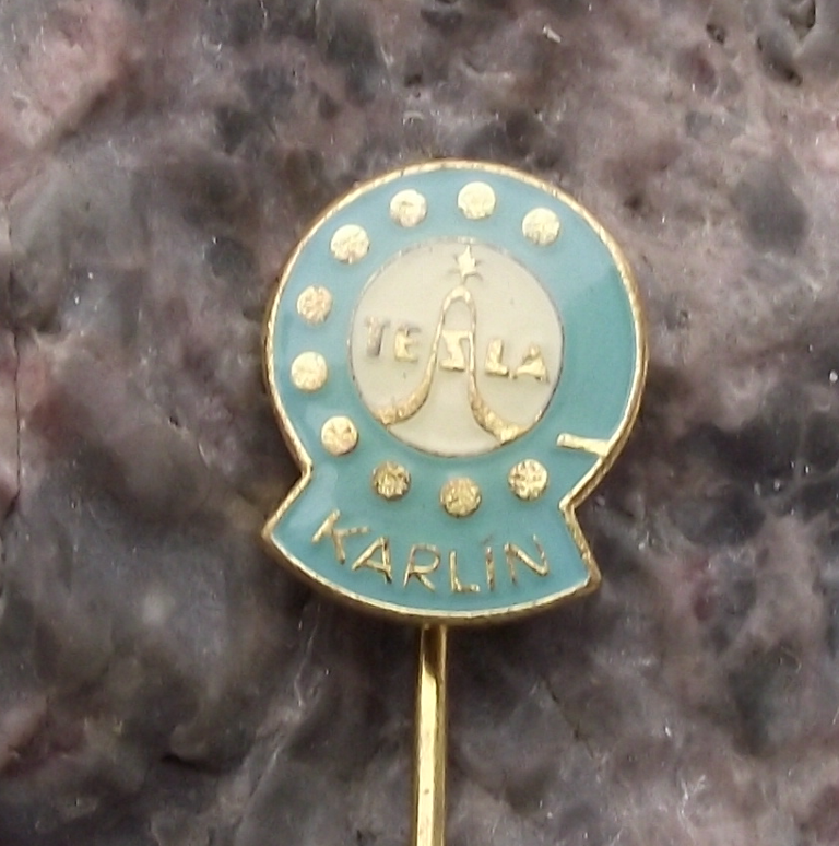 Vintage Tesla Rotary Dial Telephone Receiver Desk Phone Pin Badge