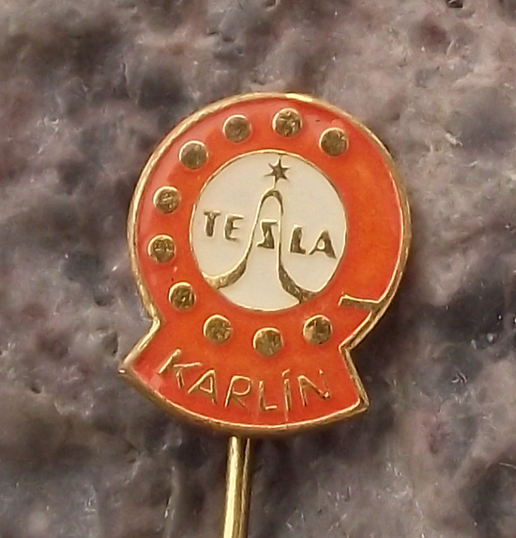 Vintage Tesla Rotary Dial Telephone Receiver Desk Phone Pin Badge