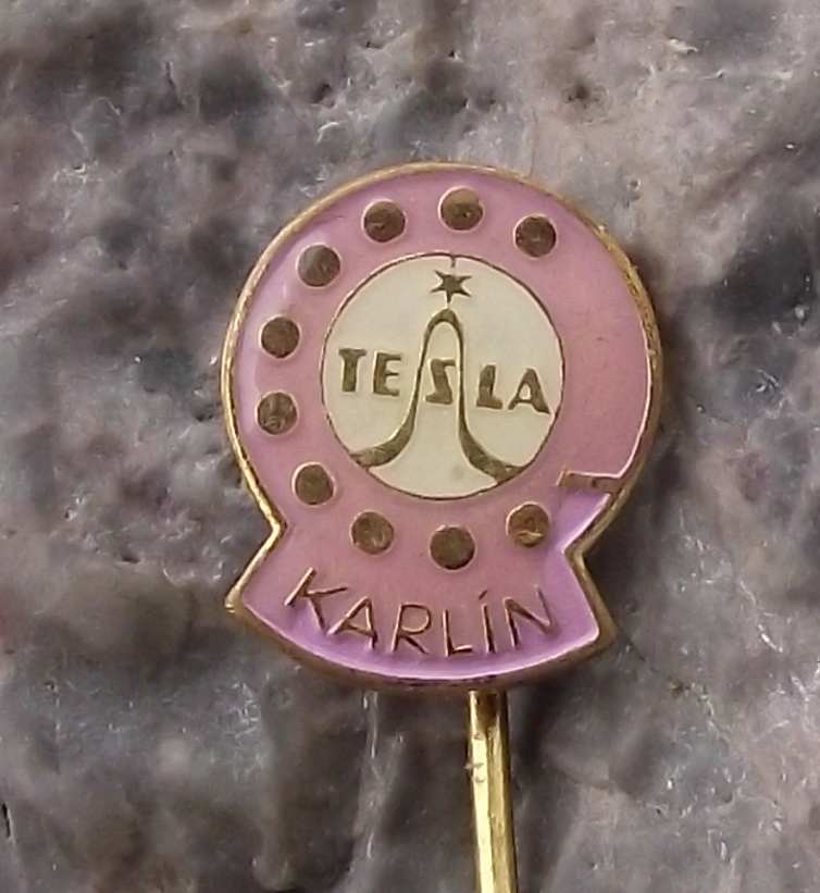 Vintage Tesla Rotary Dial Telephone Receiver Desk Phone Pin Badge