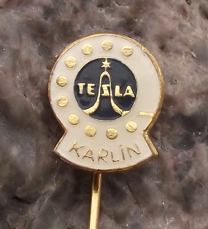 Vintage Tesla Rotary Dial Telephone Receiver Desk Phone Pin Badge