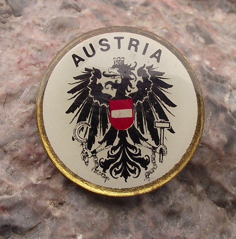 Vintage Austria Austrian Tourist Black Eagle Crest Tourist Pin Badge