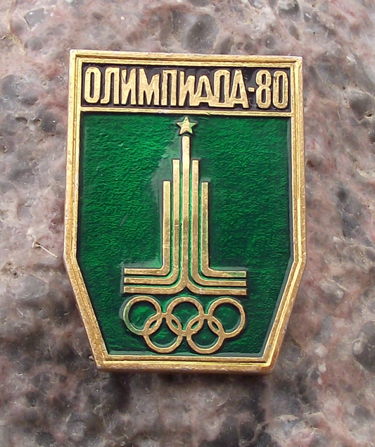 1980 Moscow Olympic Games Official Olympiada 80 Rings Tapered Pin Badge