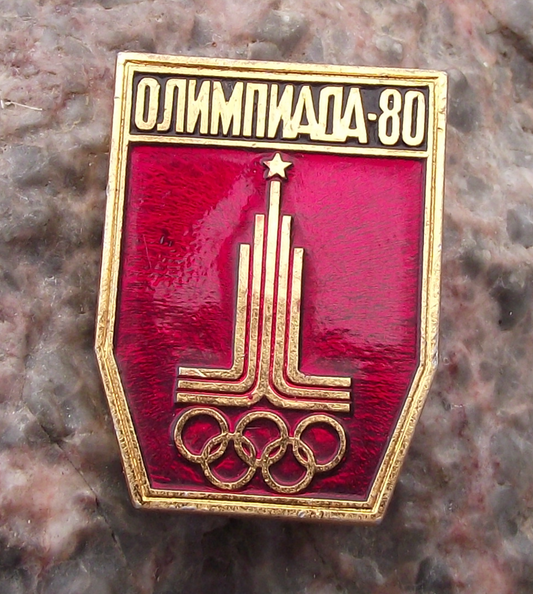 1980 Moscow Olympic Games Official Olympiada 80 Rings Tapered Pin Badge