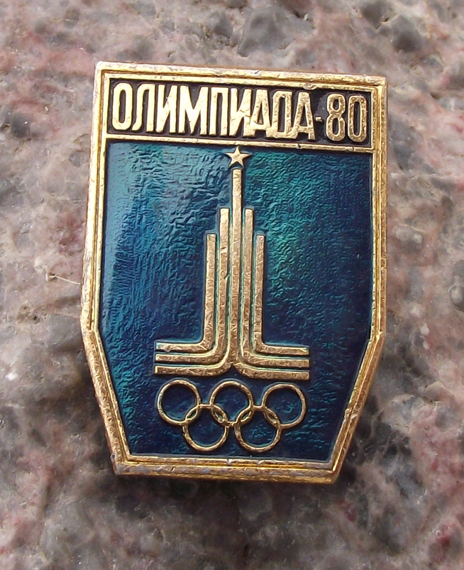 1980 Moscow Olympic Games Official Olympiada 80 Rings Tapered Pin Badge