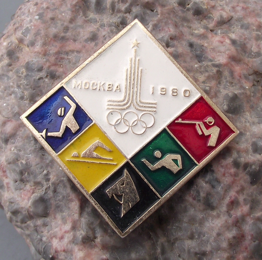 1980 Moscow Olympic Games Modern Pentathlon Event Pin Badge