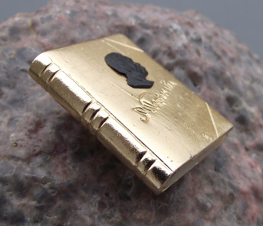 Vintage Maxim Gorky Soviet Socialist Writer Author Book Shaped Pin Badge