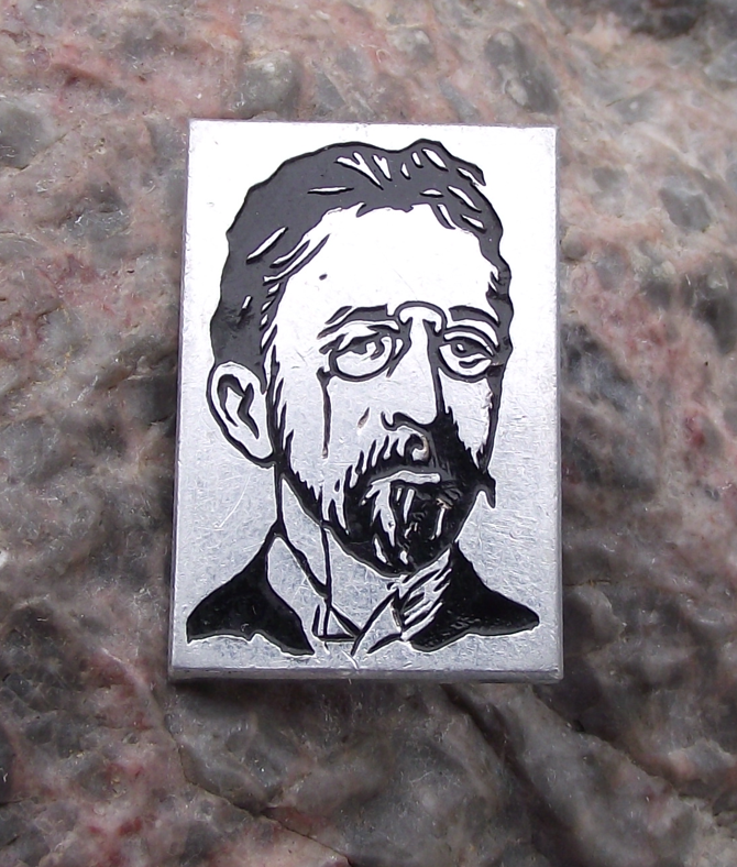 Vintage Anton Chekhov Russian Writer and Playwright Pin Badge