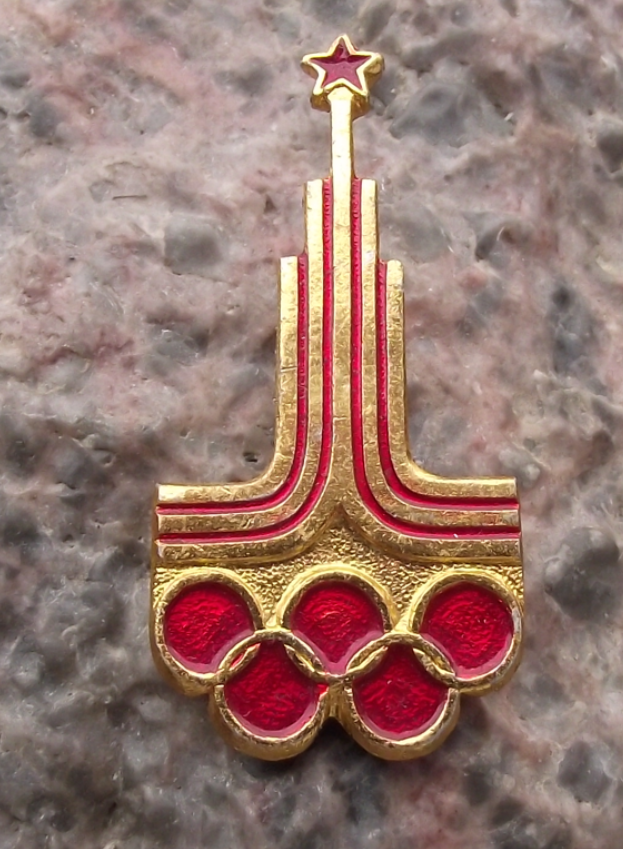 1980 Moscow Olympic Games USSR Soviet Union Official Logo Pin Badge