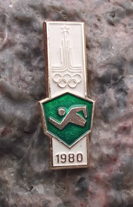 1980 Moscow Russia Summer Olympic Games Sprinting Running Pin Badge