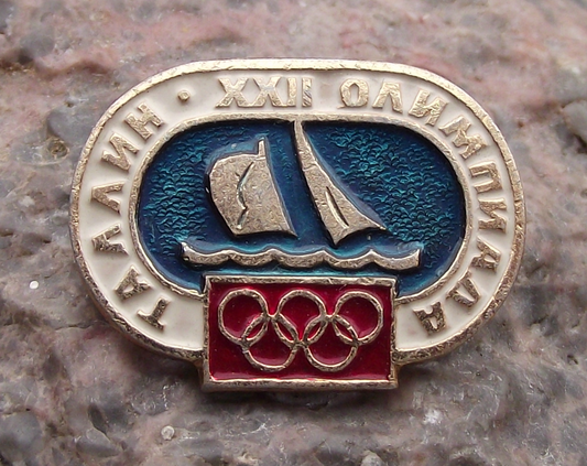 1980 Moscow Summer Olympic Games Oval Sailing Yachting Pin Badge