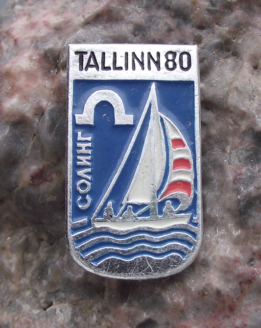 1980 Moscow Olympic Games Tallinn Estonia Soling Class Sailing Pin Badge