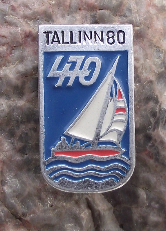 1980 Moscow Olympic Games Tallinn Estonia 470 Class Sailing Pin Badge