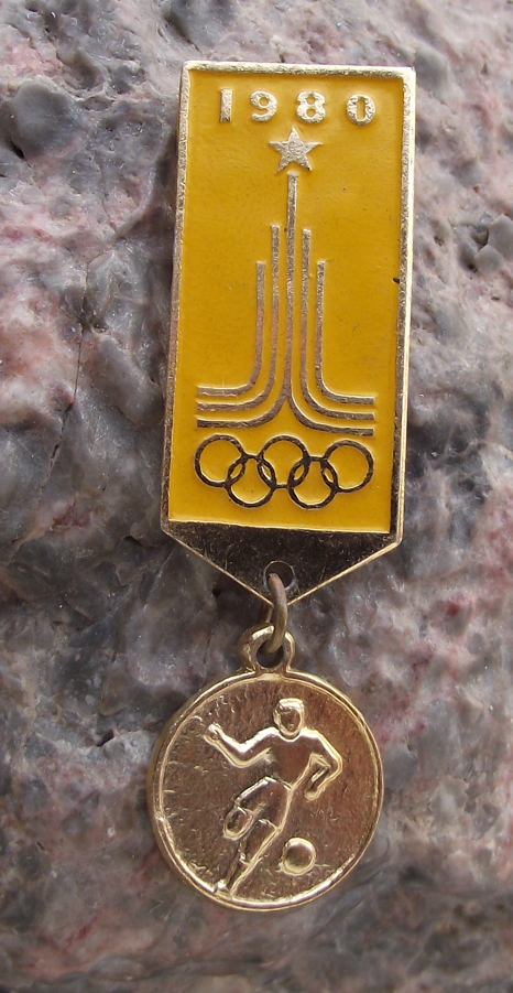 1980 Moscow Olympic Games Football Soccer Event Medal Style Pin Badge