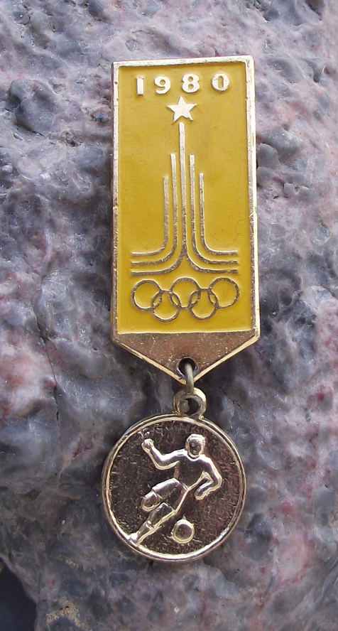 1980 Moscow Olympic Games Football Soccer Event Medal Style Pin Badge