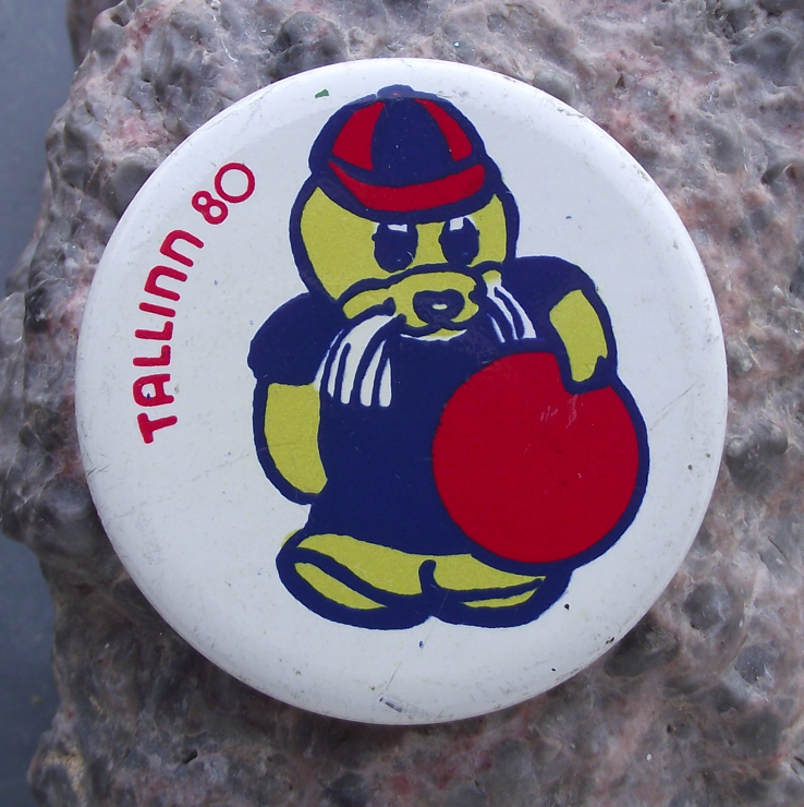 1980 Moscow Olympic Games Tallinn Estonia Seal Mascot Pin Badge