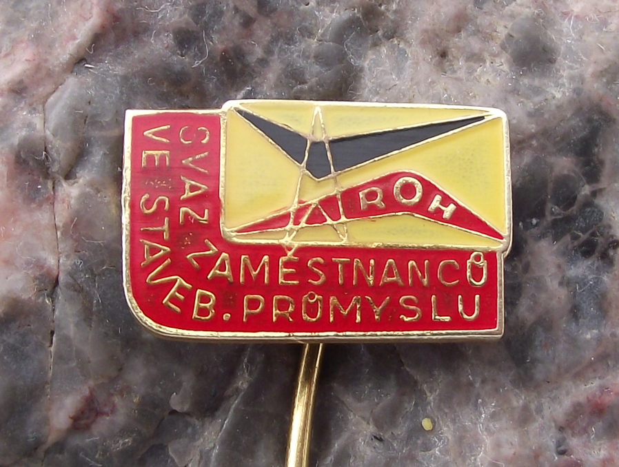 Vintage Czech Construction Building Workers Trade Union ROH Members Pin Badge