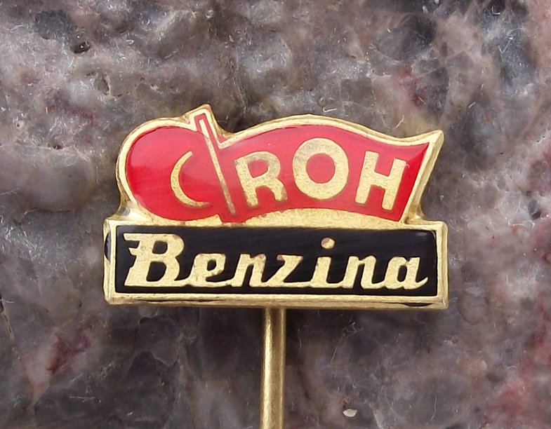 Vintage Benzina Czech Petrol Oil Trade Industrial Union ROH Members Pin Badge