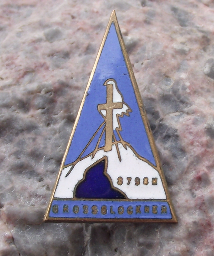 Vintage Austria Grossglockner 3798m Mountain Pass Climbers Pin Badge