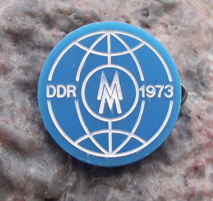 1973 MM Leipzig Messe East German Trade Fair DDR GDR Logo Pin Badge