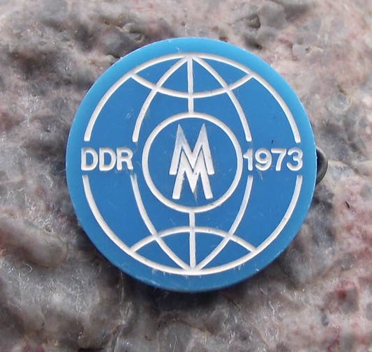 1973 MM Leipzig Messe East German Trade Fair DDR GDR Logo Pin Badge