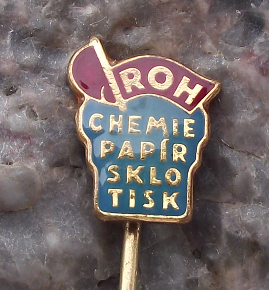 Vintage Paper Printers Glass Chemical Trade Union ROH Members Pin Badge