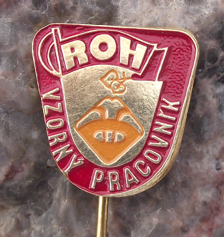 Vintage ROH Trade Union Associations Excellent Worker Award Pin Badge