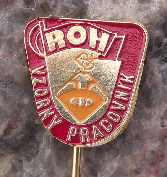 Vintage ROH Trade Union Associations Excellent Worker Award Pin Badge