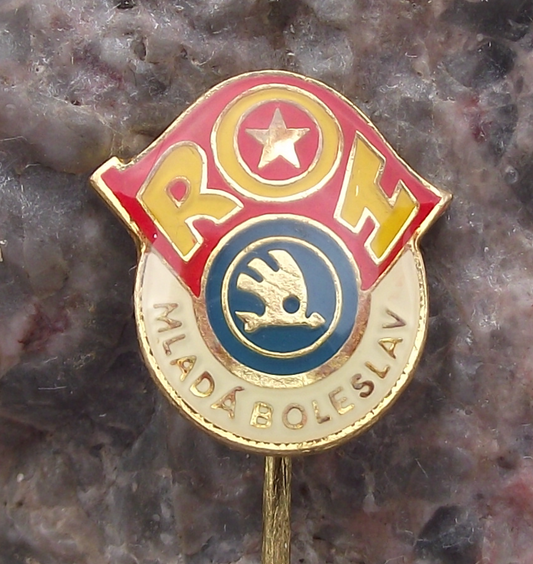 Vintage Skoda Automobile Car Factory Trade Union Members ROH Pin Badge