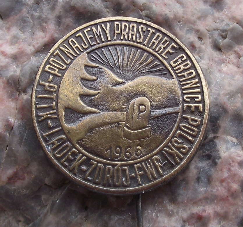 1966 Landek Poland PTTK Tourism Polish Border Walk Pin Badge