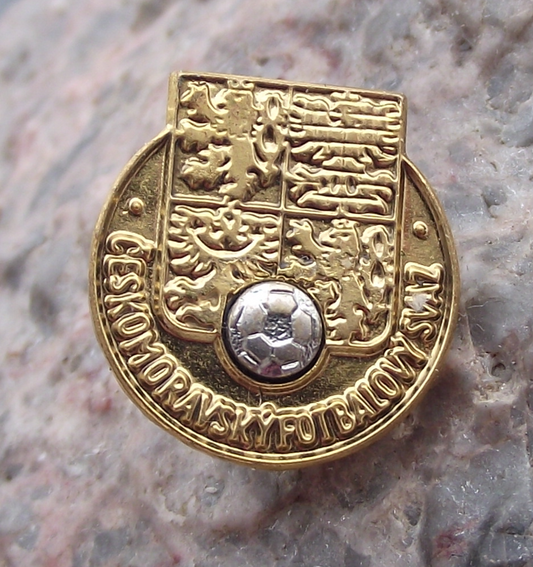 Vintage Moravian Czech Football Association Crest Soccer Pin Badge