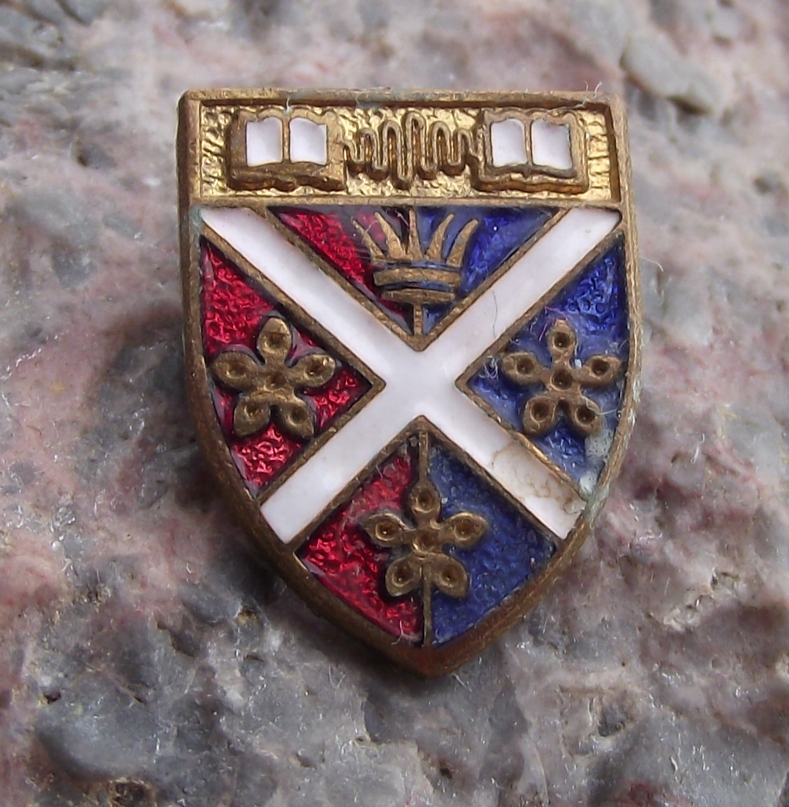 Vintage Strathclyde University Scotland Coat of Arms Crest Pin Badge
