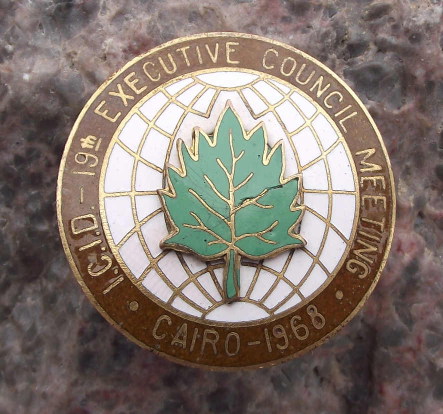 1968 ICID 19th Executive Council Meeting Cairo Egypt Water Irrigation Pin Badge