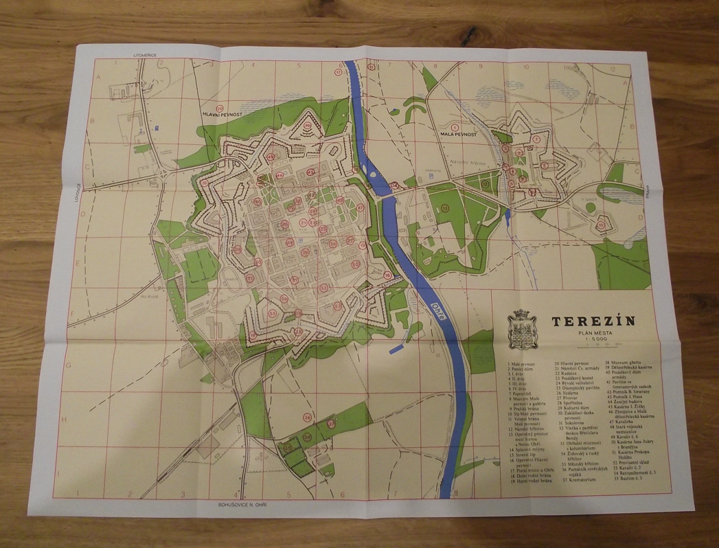 Terezin Nazi Concentration Camp Map and Guide English German Czech