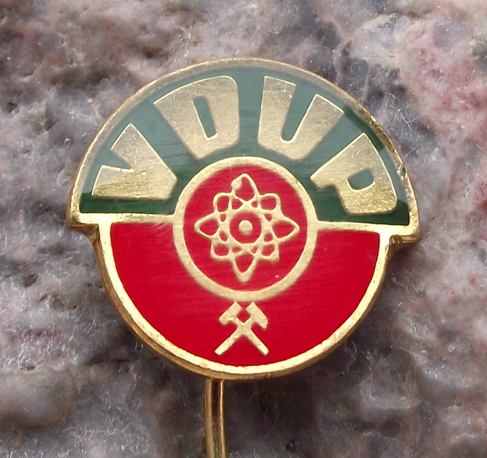 Vintage VDUP Uranium Mines Construction Company Pin Badge