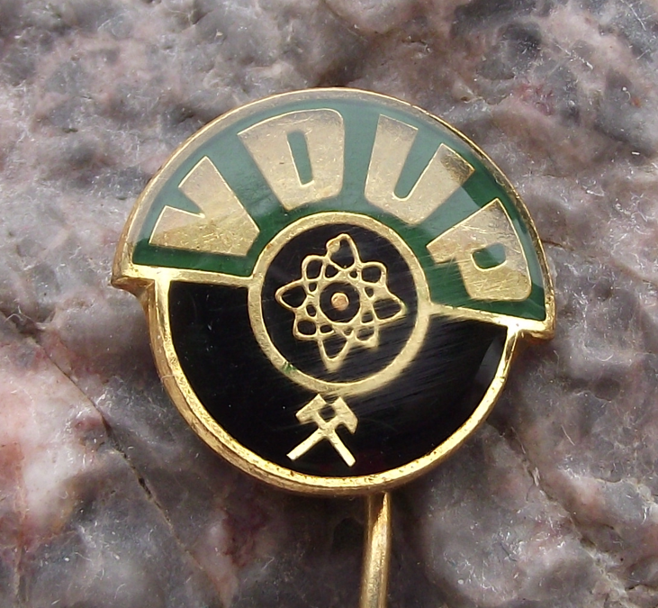 Vintage VDUP Uranium Mines Construction Company Pin Badge