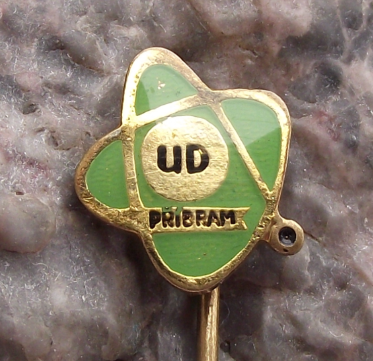 Vintage Uranium Mines of Pribram Atom Atomic Symbol Electron Nucleus Pin Badge