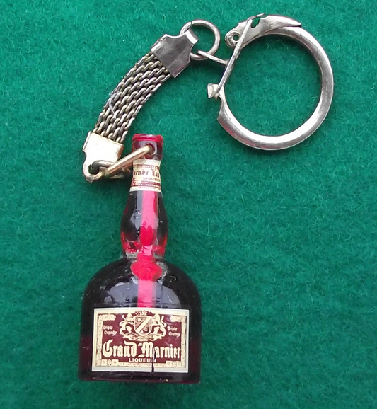 Vintage Grand Marnier Cordon Rouge Cognac Brandy Bottle Keyring Key Chain