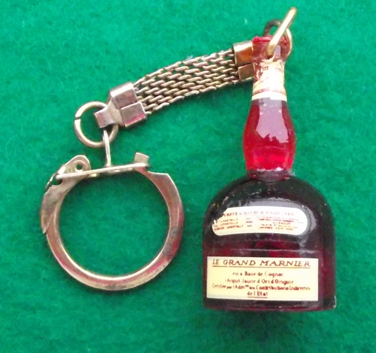 Vintage Grand Marnier Cordon Rouge Cognac Brandy Bottle Keyring Key Chain