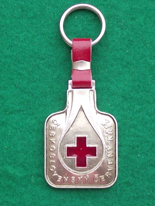 Vintage Czechoslovakia Red Cross State Bank Sporitelna Keychain Keyring