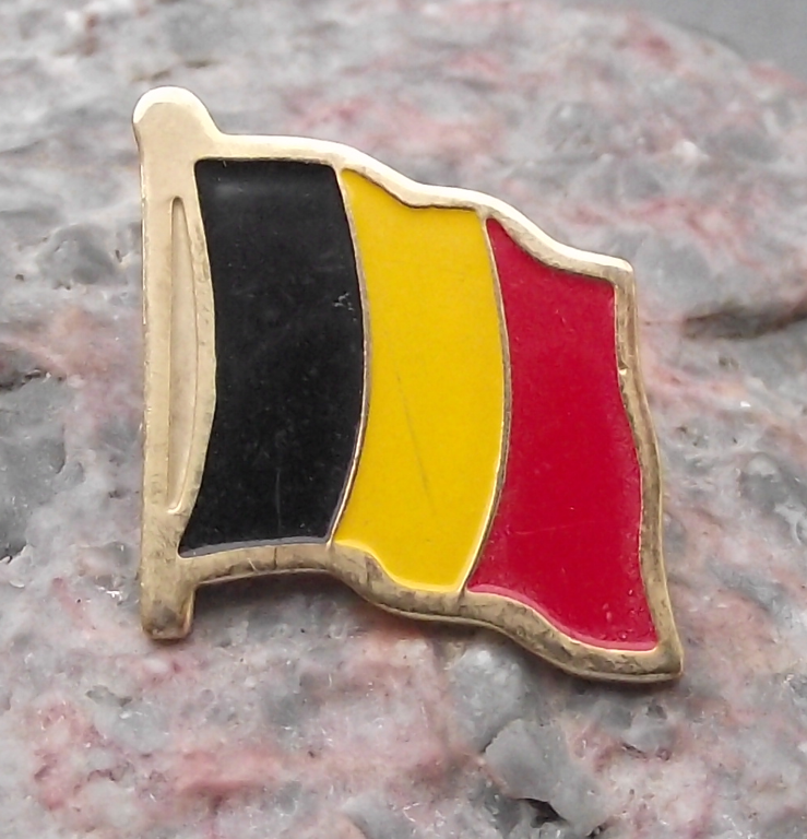 Belgium Belgian Waving National Flag Tricolour Clasp Pin Badge