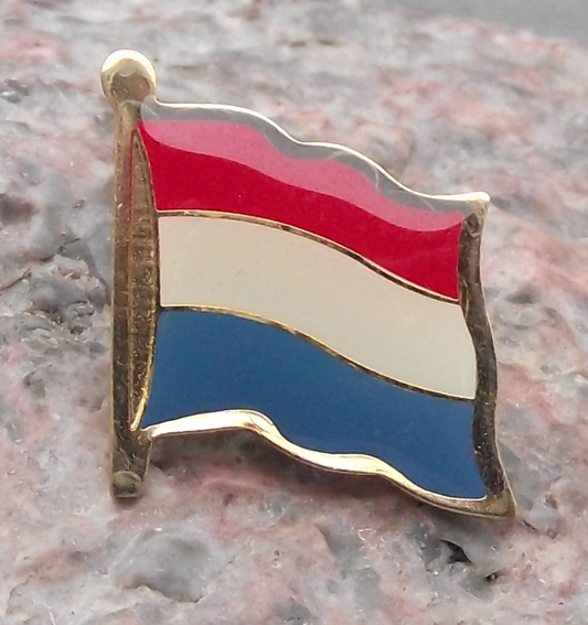 Netherlands Holland Dutch Waving National Flag Triband Clasp Pin Badge