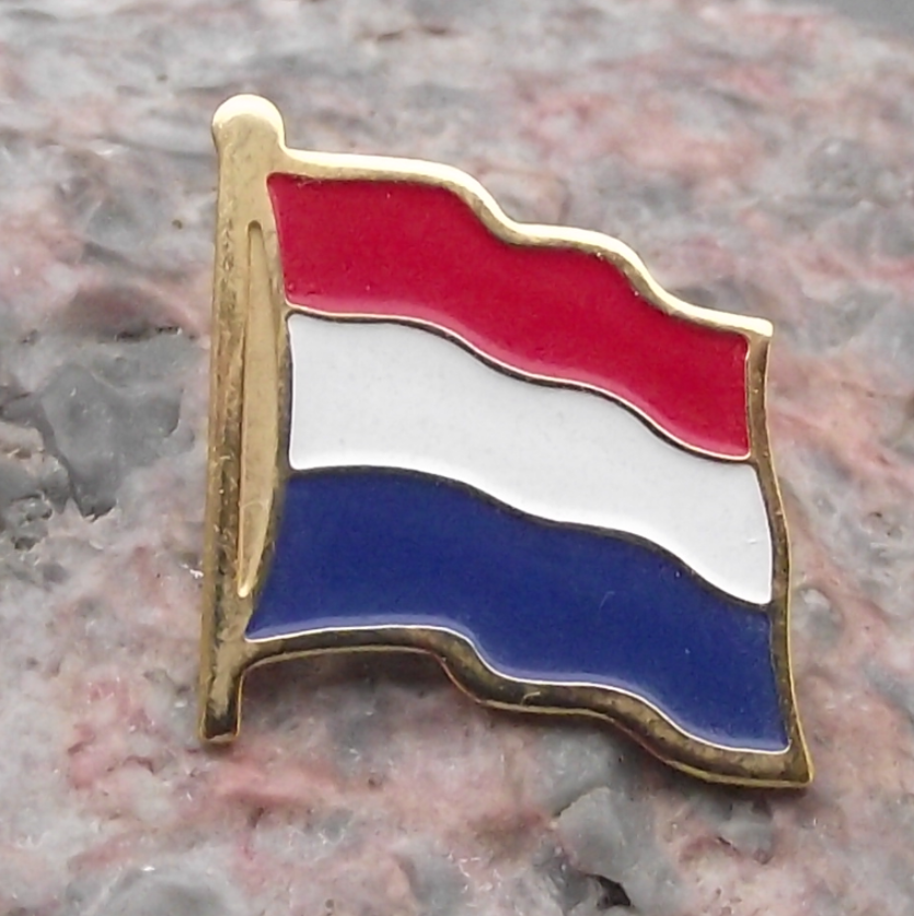 Netherlands Holland Dutch Fluttering National Flag Clasp Pin Badge